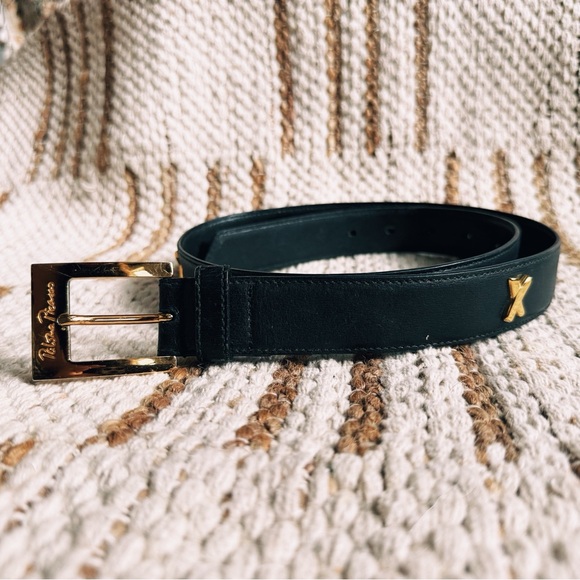 Paloma Picasso Vintage Black Leather Belt - Picture 1 of 10